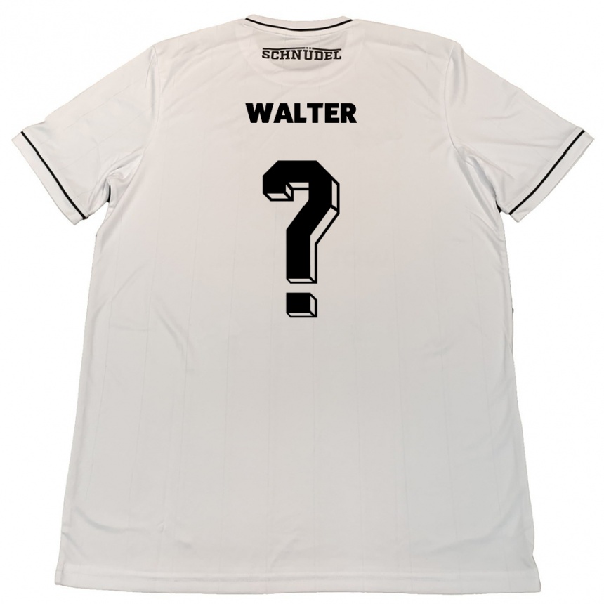 ילדים כדורגל Marilina Walter #0 לבן שחור הרחק ג'רזי 2025/26