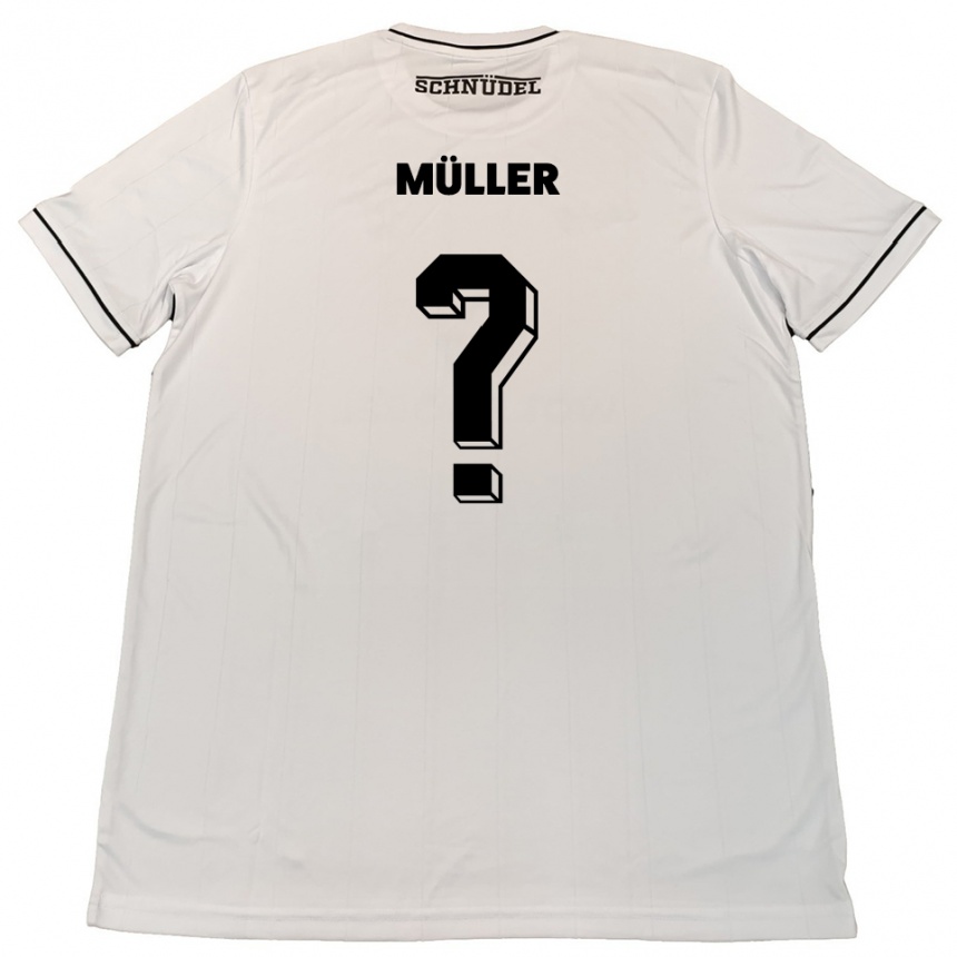 ילדים כדורגל Hannah Müller #0 לבן שחור הרחק ג'רזי 2025/26