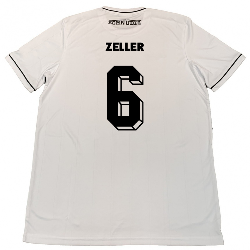 ילדים כדורגל לוקס כריסטופר זלר #6 לבן שחור הרחק ג'רזי 2025/26