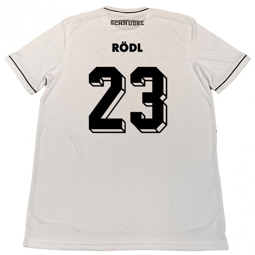 ילדים כדורגל Valentin Rödl #23 לבן שחור הרחק ג'רזי 2025/26