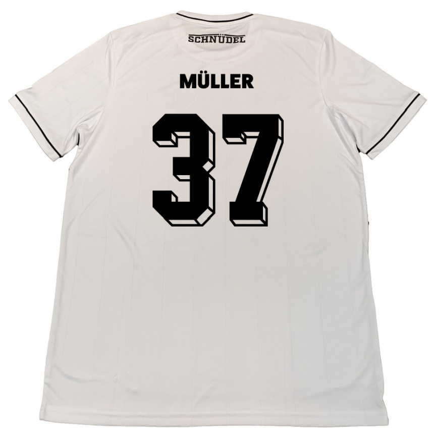 ילדים כדורגל Sebastian Müller #37 לבן שחור הרחק ג'רזי 2025/26