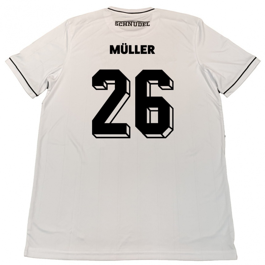 ילדים כדורגל Maro Müller #26 לבן שחור הרחק ג'רזי 2025/26