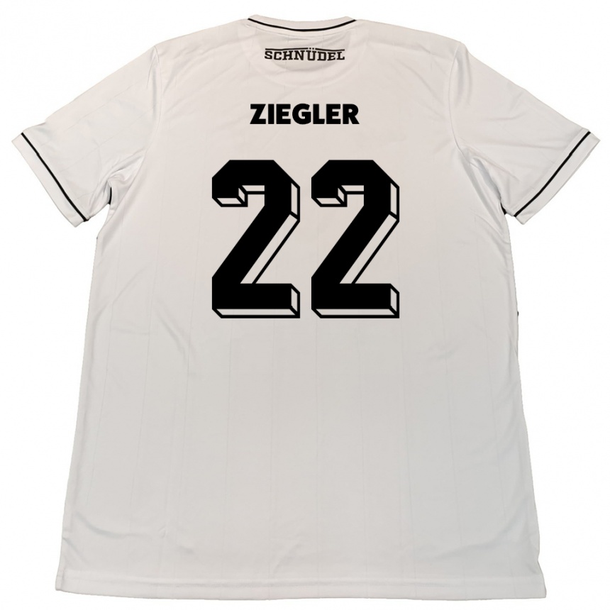 ילדים כדורגל Kevin Ziegler #22 לבן שחור הרחק ג'רזי 2025/26