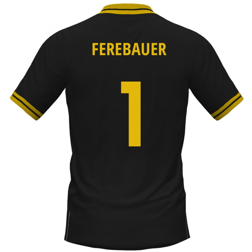 ילדים כדורגל Philipp Ferebauer #1 שחור צהוב הרחק ג'רזי 2025/26