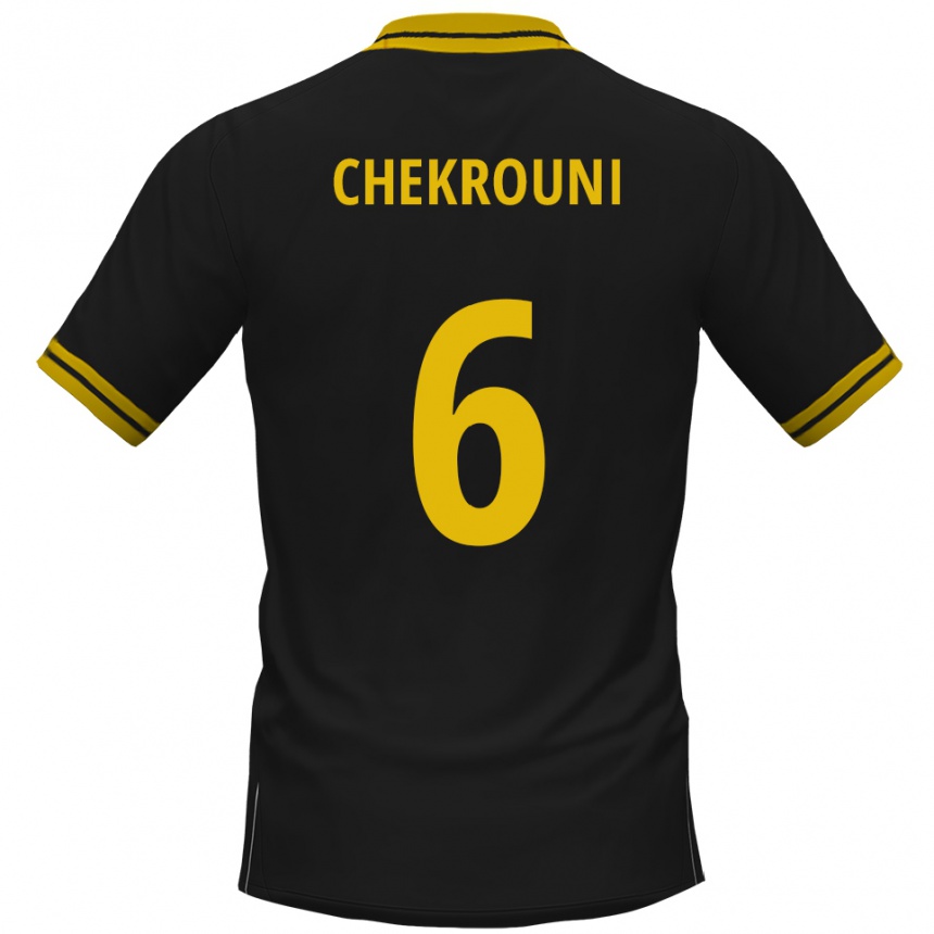 ילדים כדורגל Salim Chekrouni #6 שחור צהוב הרחק ג'רזי 2025/26