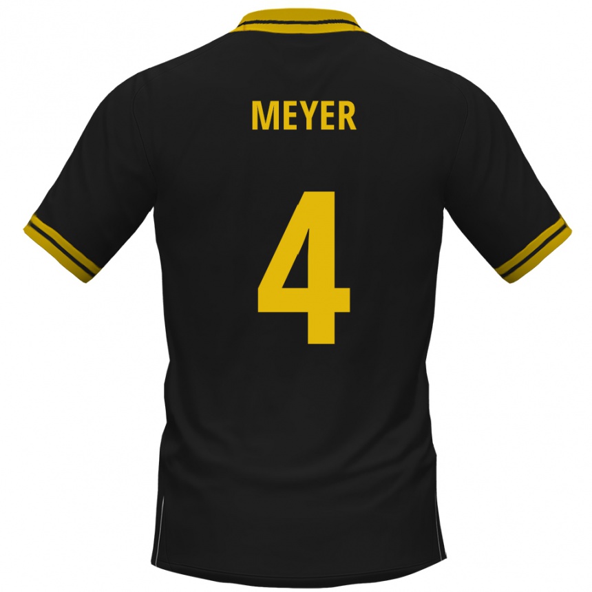 ילדים כדורגל Felix Meyer #4 שחור צהוב הרחק ג'רזי 2025/26