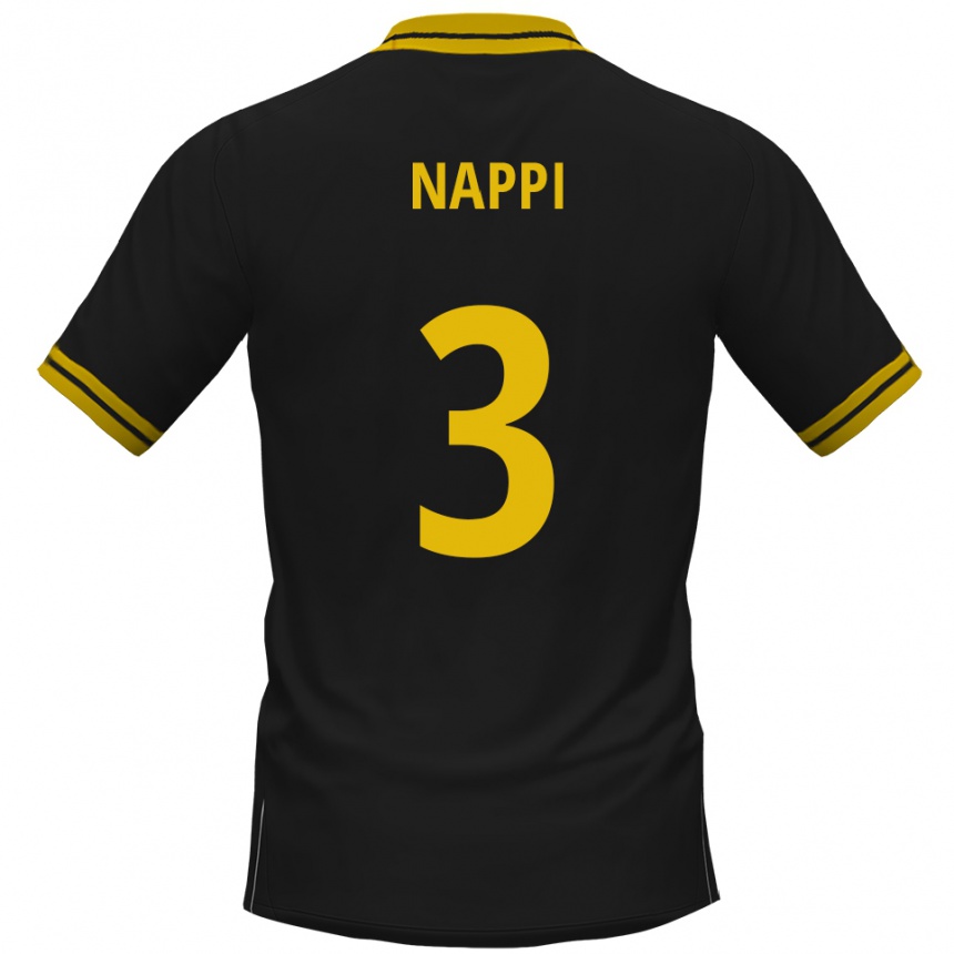 ילדים כדורגל יוהאן דאומי נאפי #3 שחור צהוב הרחק ג'רזי 2025/26