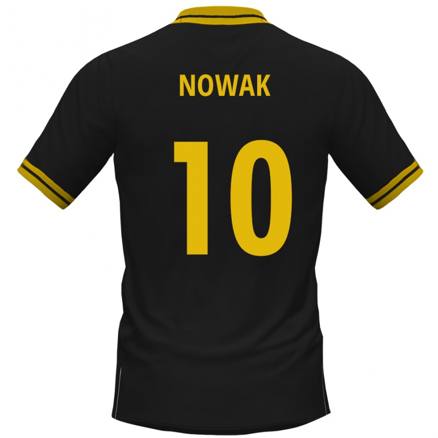 ילדים כדורגל Sven Nowak #10 שחור צהוב הרחק ג'רזי 2025/26