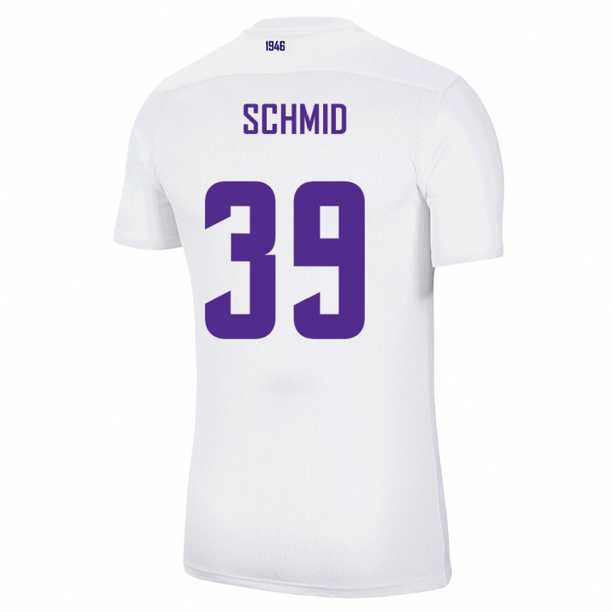 ילדים כדורגל מקסימיליאן שמיד #39 לבן ירוק הרחק ג'רזי 2025/26