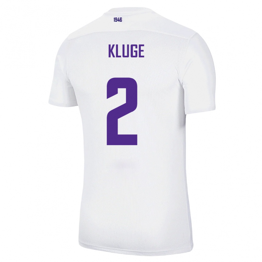 ילדים כדורגל מקסימיליאן קלוגה #2 לבן ירוק הרחק ג'רזי 2025/26