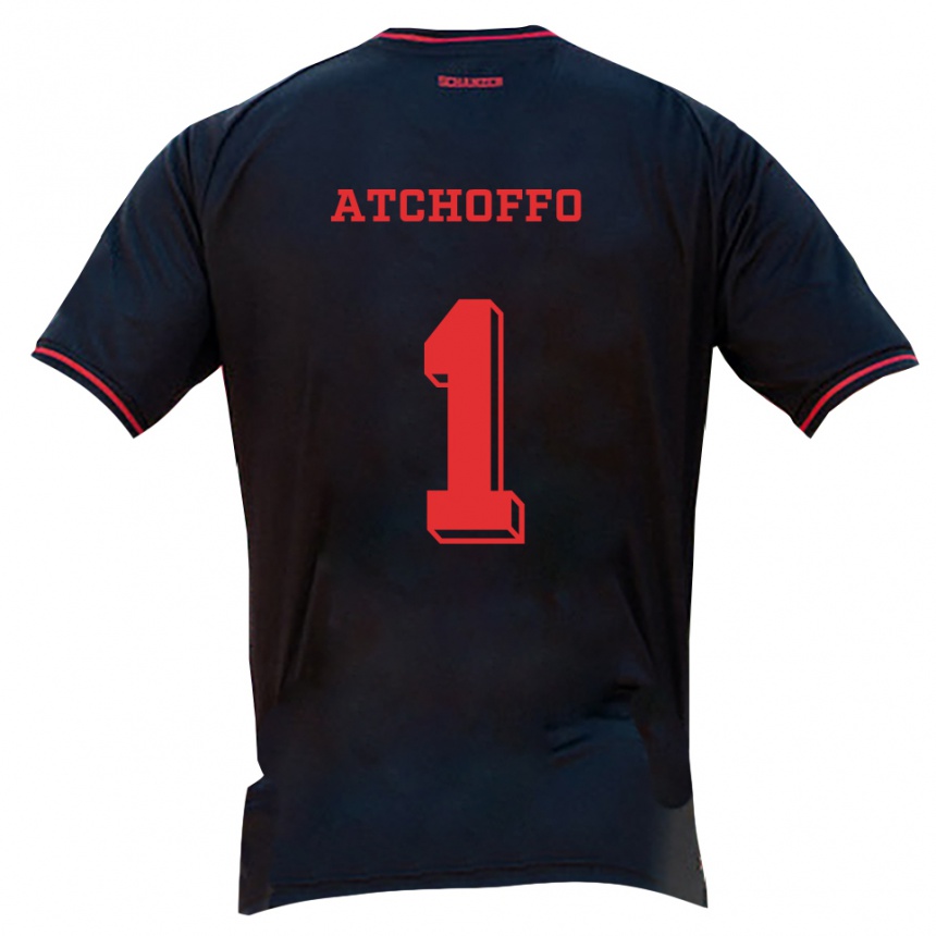 ילדים כדורגל Bryan Atchoffo #1 שחור אדום לבן הרחק ג'רזי 2025/26