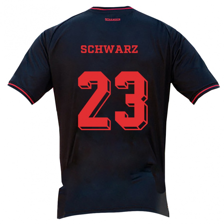 ילדים כדורגל Magdalena Schwarz #23 שחור אדום לבן הרחק ג'רזי 2025/26