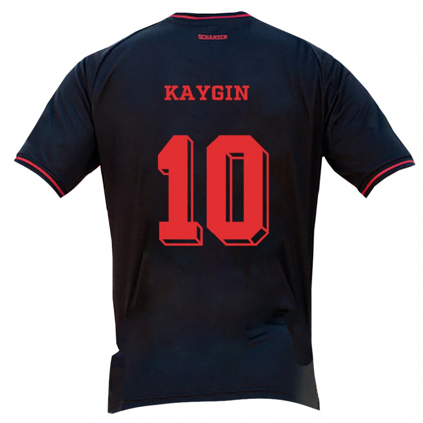 ילדים כדורגל Dennis Kaygin #10 שחור אדום לבן הרחק ג'רזי 2025/26