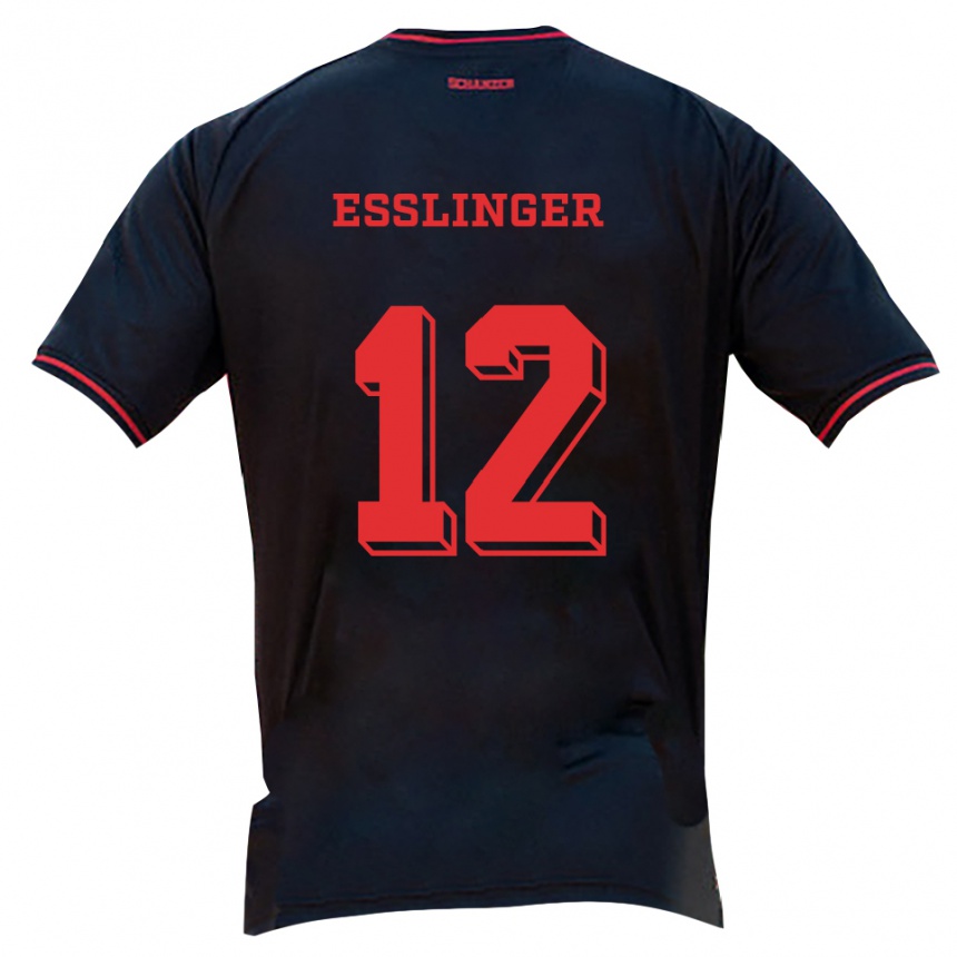 ילדים כדורגל רפאל אסלינגר #12 שחור אדום לבן הרחק ג'רזי 2025/26