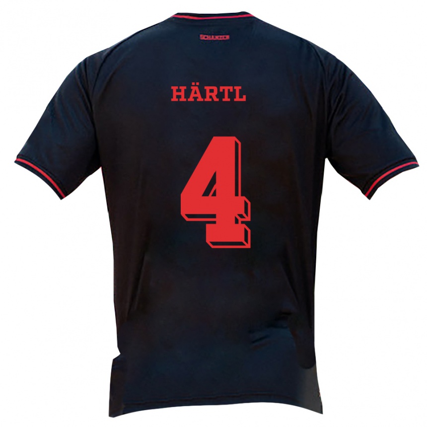 ילדים כדורגל Anna-Lena Härtl #4 שחור אדום לבן הרחק ג'רזי 2025/26