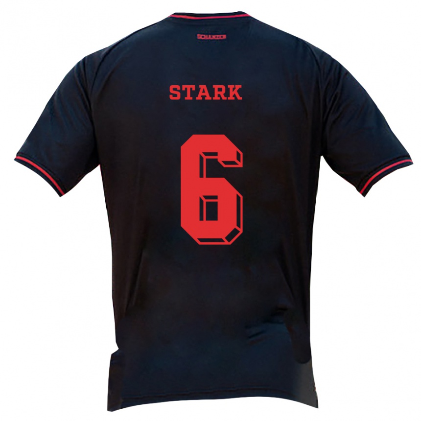ילדים כדורגל Luca Stark #6 שחור אדום לבן הרחק ג'רזי 2025/26