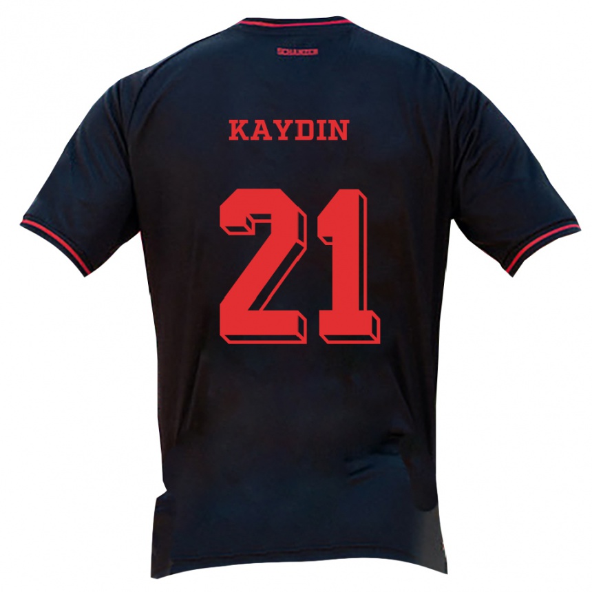 ילדים כדורגל Malik Kaydin #21 שחור אדום לבן הרחק ג'רזי 2025/26