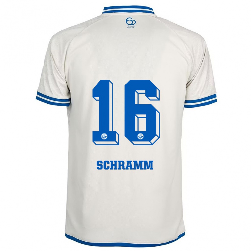 ילדים כדורגל Jette Schramm #16 לבן כחול הרחק ג'רזי 2025/26