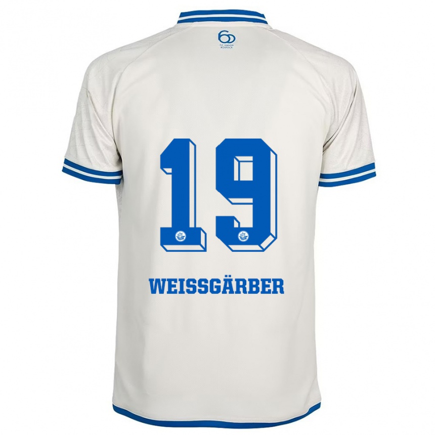 ילדים כדורגל Ronja Weißgärber #19 לבן כחול הרחק ג'רזי 2025/26