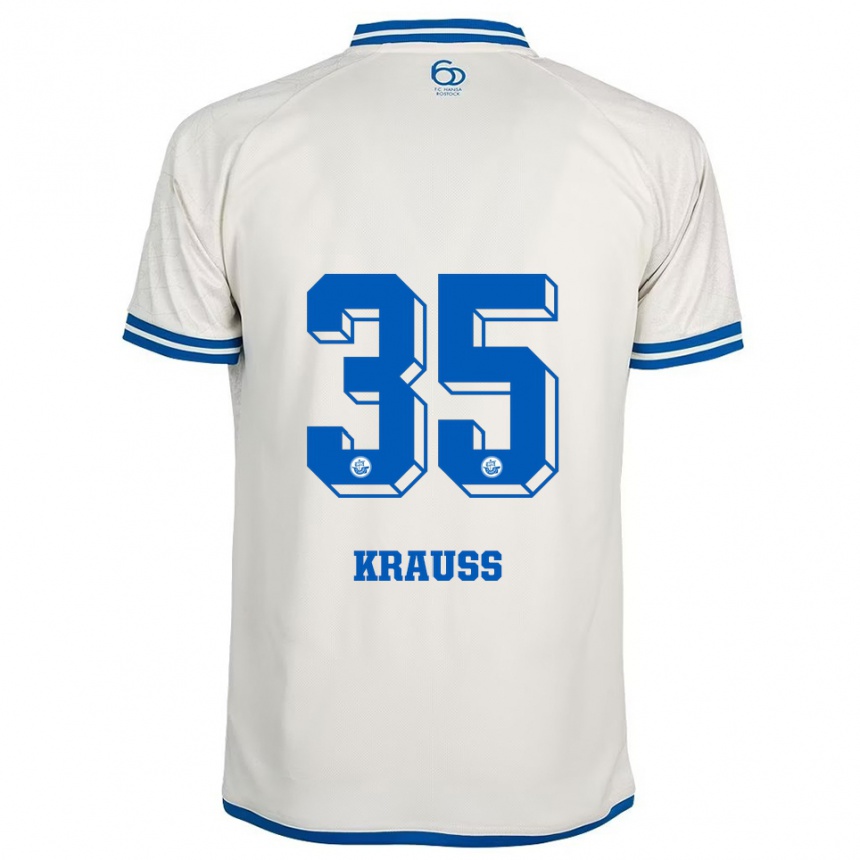 ילדים כדורגל מקסימיליאן קראוס #35 לבן כחול הרחק ג'רזי 2025/26