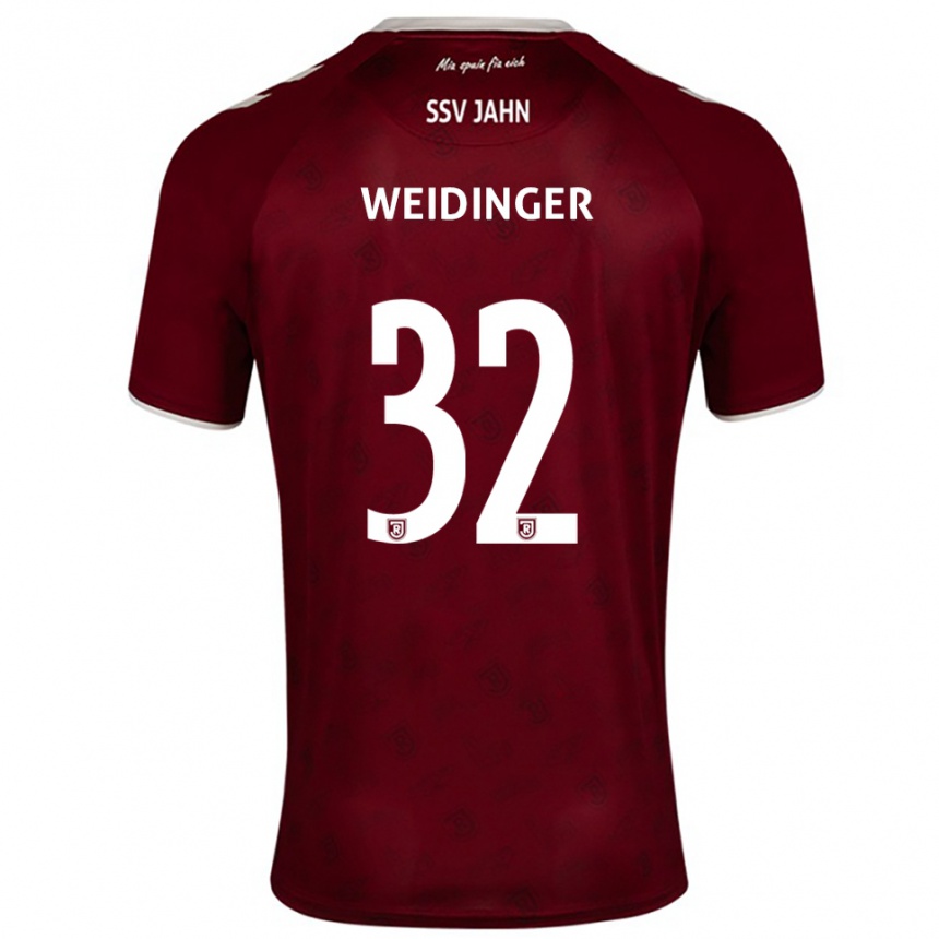 ילדים כדורגל אלכסנדר ויידינגר #32 בורדו לבן הרחק ג'רזי 2025/26