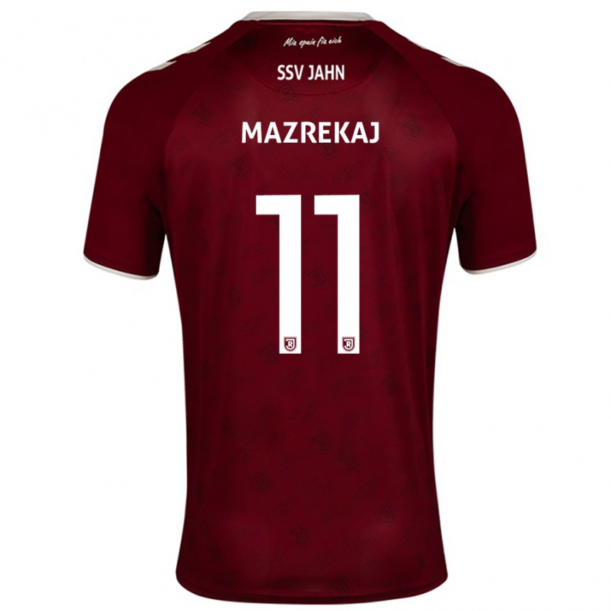 ילדים כדורגל Abaz Mazrekaj #11 בורדו לבן הרחק ג'רזי 2025/26