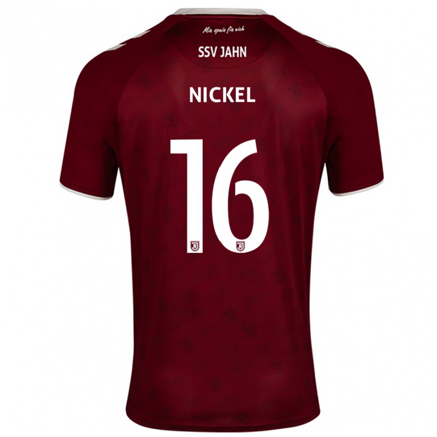 ילדים כדורגל Marlon Nickel #16 בורדו לבן הרחק ג'רזי 2025/26