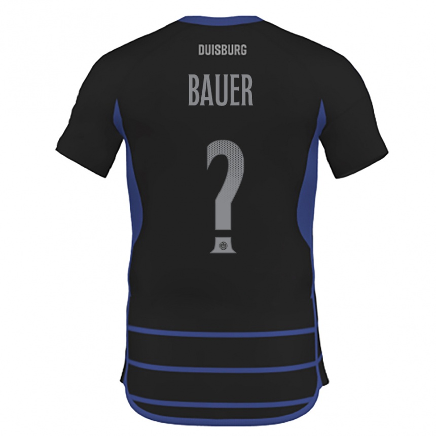 ילדים כדורגל Konstantin Bauer #0 שחור כחול הרחק ג'רזי 2025/26