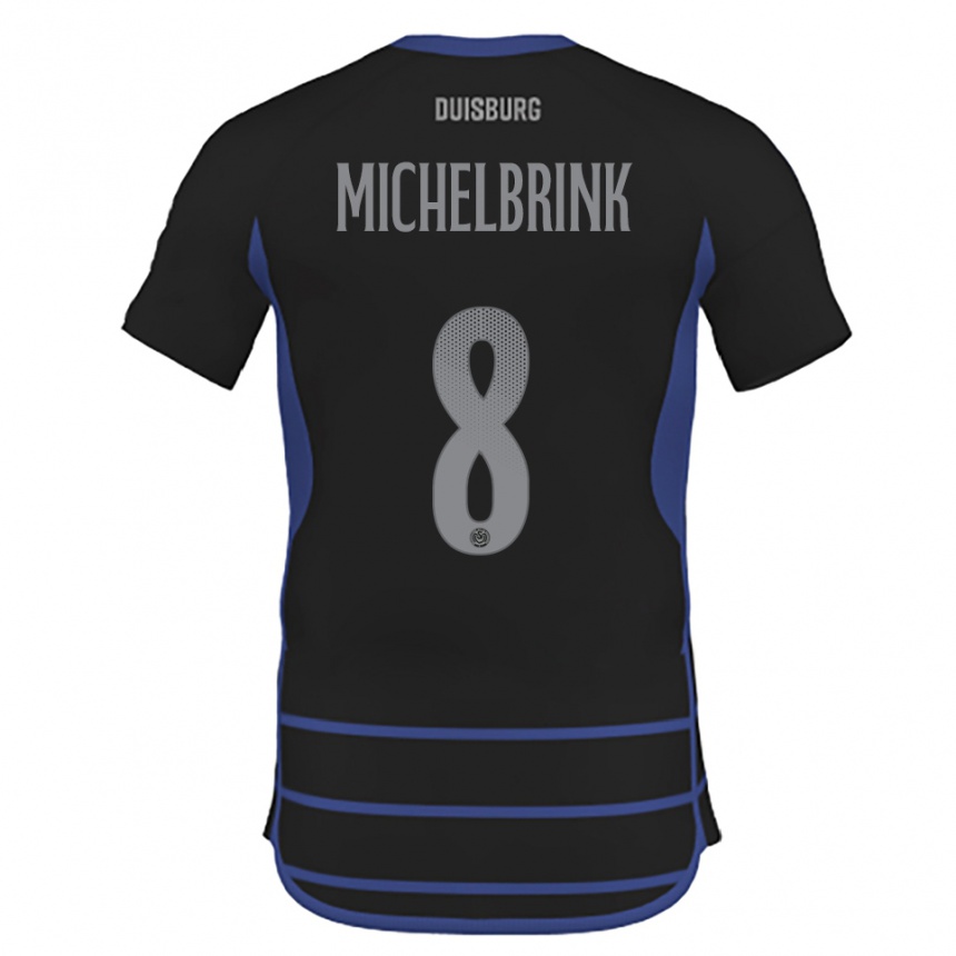ילדים כדורגל יונאס מיכלברינק #8 שחור כחול הרחק ג'רזי 2025/26