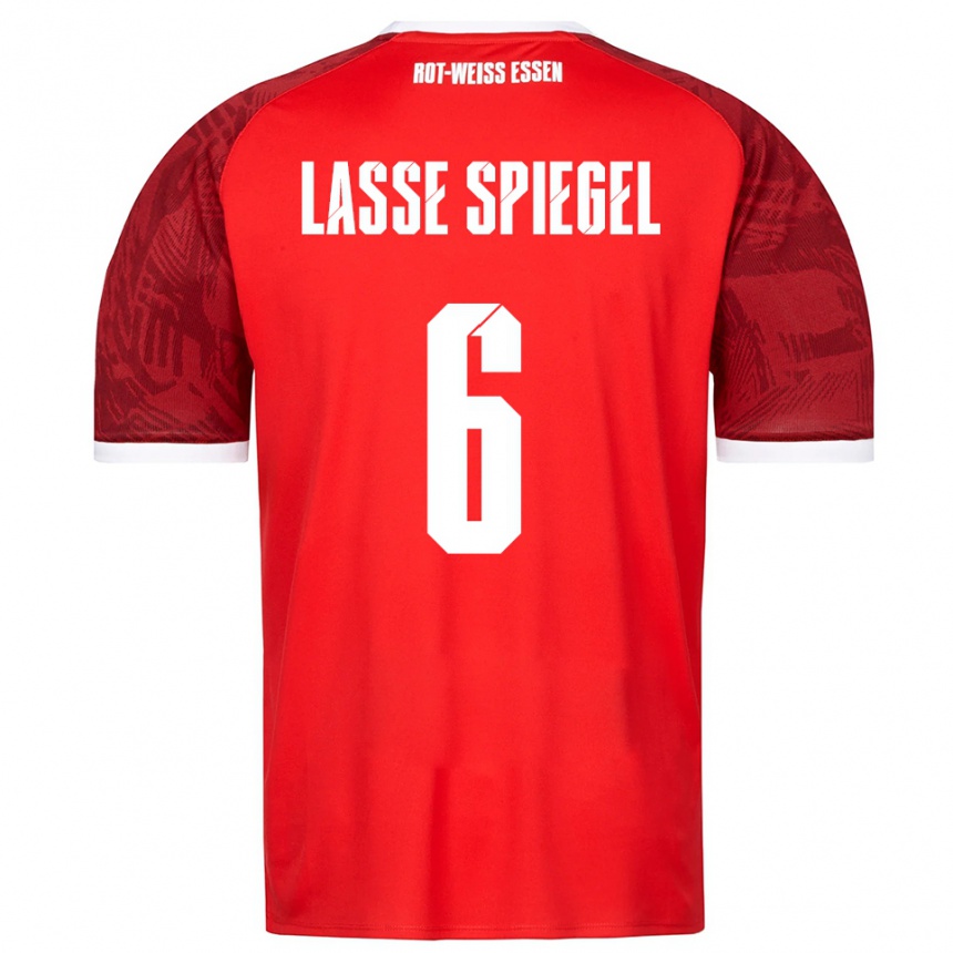 ילדים כדורגל Jakob Lasse Spiegel #6 אדום בורדו לבן הרחק ג'רזי 2025/26