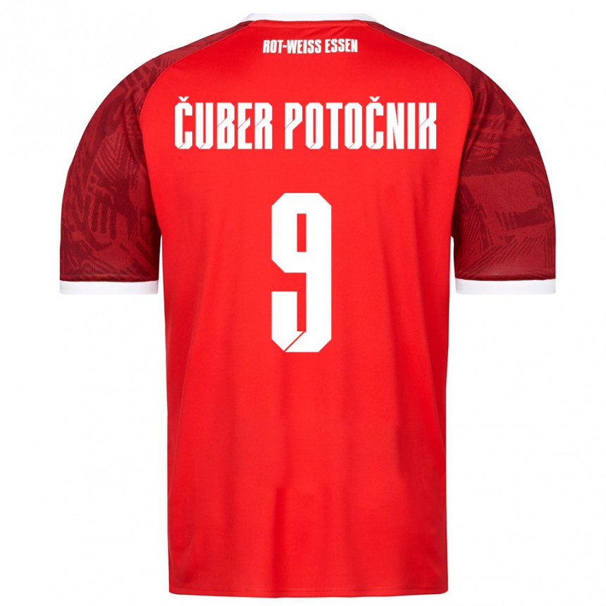 ילדים כדורגל Jaka Cuber Potocnik #9 אדום בורדו לבן הרחק ג'רזי 2025/26