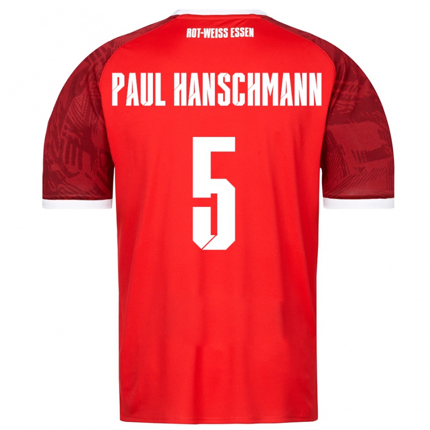 ילדים כדורגל Theodor Paul Hanschmann #5 אדום בורדו לבן הרחק ג'רזי 2025/26