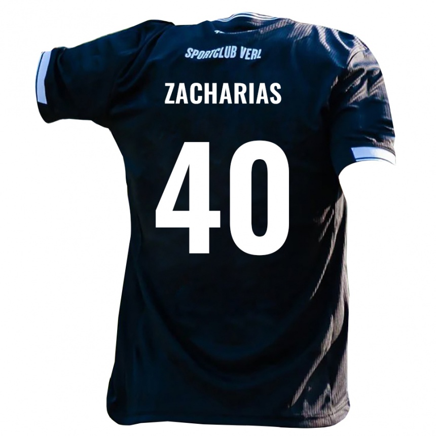 ילדים כדורגל מרלון זכריאס #40 שחור לבן הרחק ג'רזי 2025/26