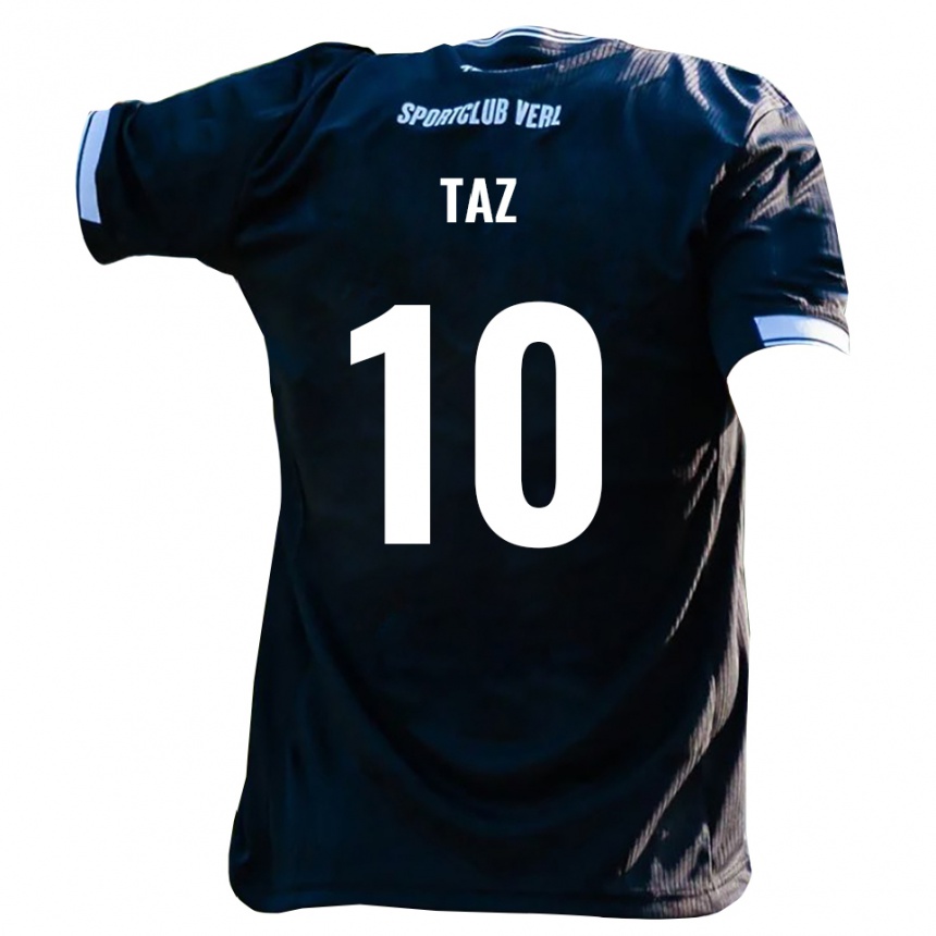 ילדים כדורגל Berkan Taz #10 שחור לבן הרחק ג'רזי 2025/26