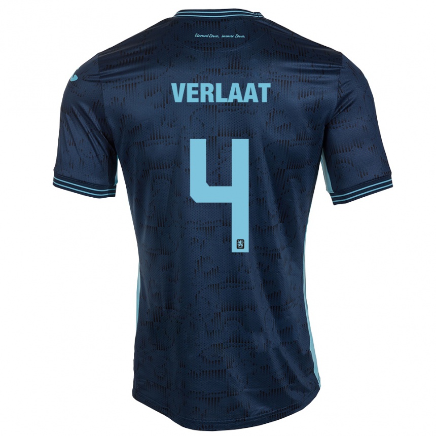 ילדים כדורגל Jesper Verlaat #4 כחול רויאל הרחק ג'רזי 2025/26