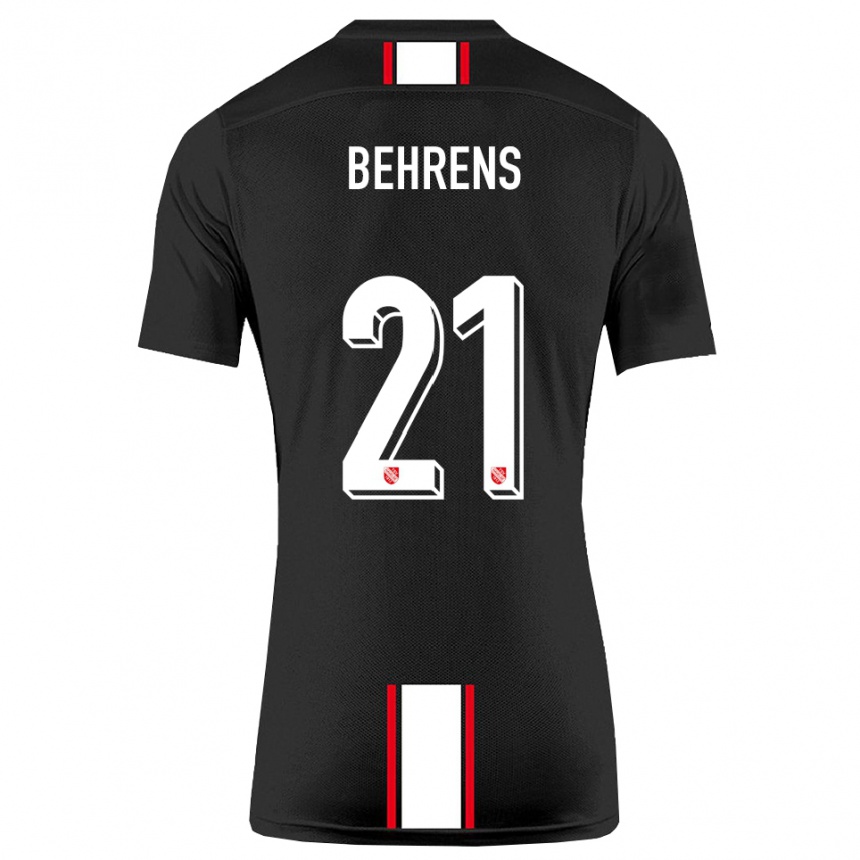 ילדים כדורגל Irichad Behrens #21 שחור לבן הרחק ג'רזי 2025/26