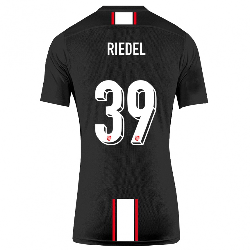 ילדים כדורגל Florian Riedel #39 שחור לבן הרחק ג'רזי 2025/26