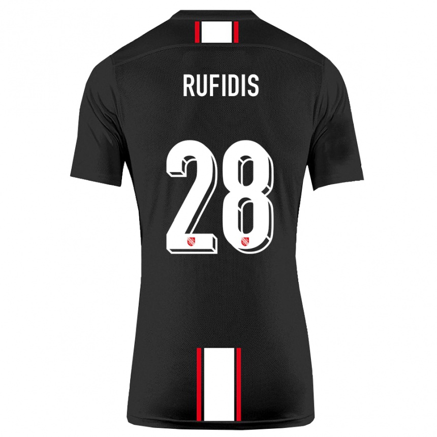 ילדים כדורגל Julian Rufidis #28 שחור לבן הרחק ג'רזי 2025/26