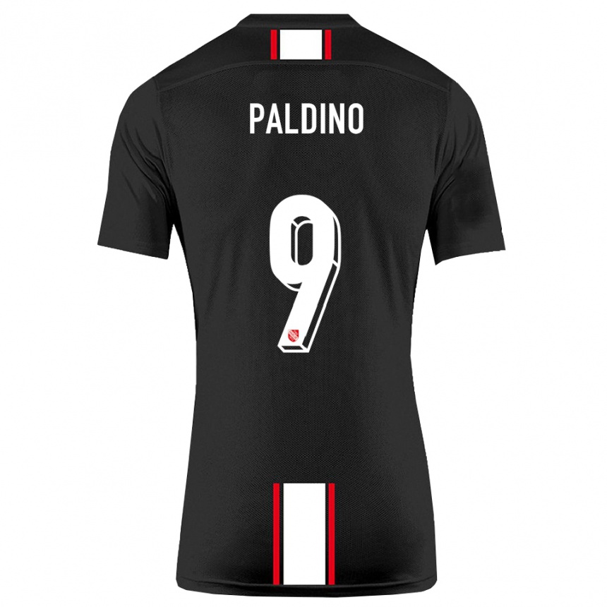 ילדים כדורגל לורנזו פלדינו #9 שחור לבן הרחק ג'רזי 2025/26