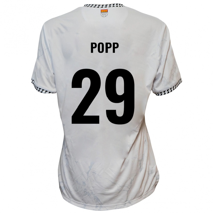 ילדים כדורגל לינדר ניקולאס פופ #29 לבן שחור הרחק ג'רזי 2025/26