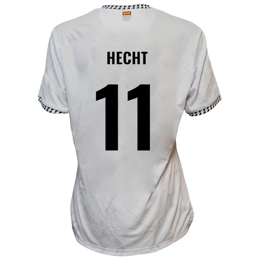 ילדים כדורגל Leon Hecht #11 לבן שחור הרחק ג'רזי 2025/26