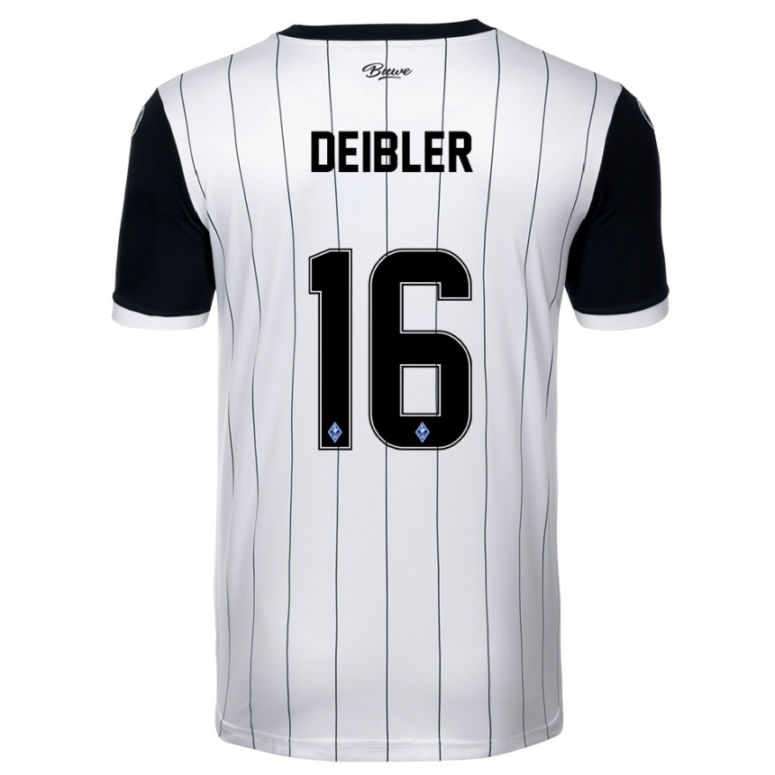 ילדים כדורגל Teo Deibler #16 לבן שחור הרחק ג'רזי 2025/26