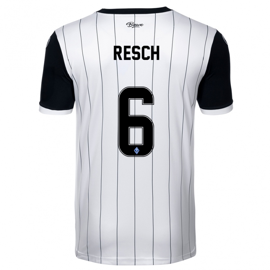 ילדים כדורגל Kimo Resch #6 לבן שחור הרחק ג'רזי 2025/26