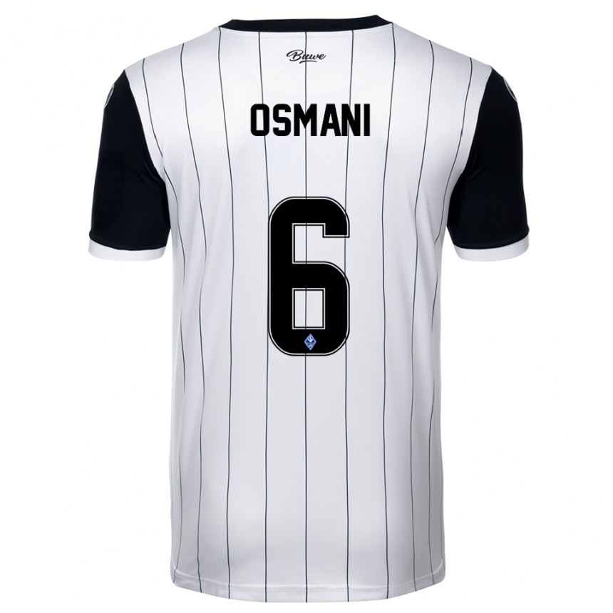 ילדים כדורגל Samir Osmani #6 לבן שחור הרחק ג'רזי 2025/26