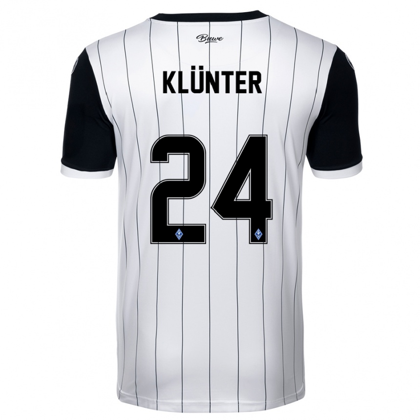 ילדים כדורגל Lukas Klünter #24 לבן שחור הרחק ג'רזי 2025/26