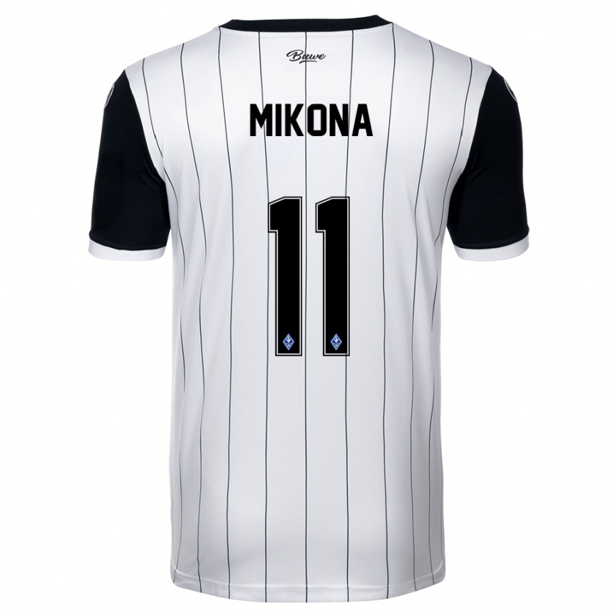 ילדים כדורגל Lenny Mikona #11 לבן שחור הרחק ג'רזי 2025/26