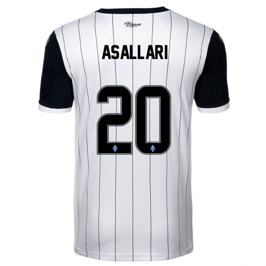 ילדים כדורגל קושטריים אסלארי #20 לבן שחור הרחק ג'רזי 2025/26