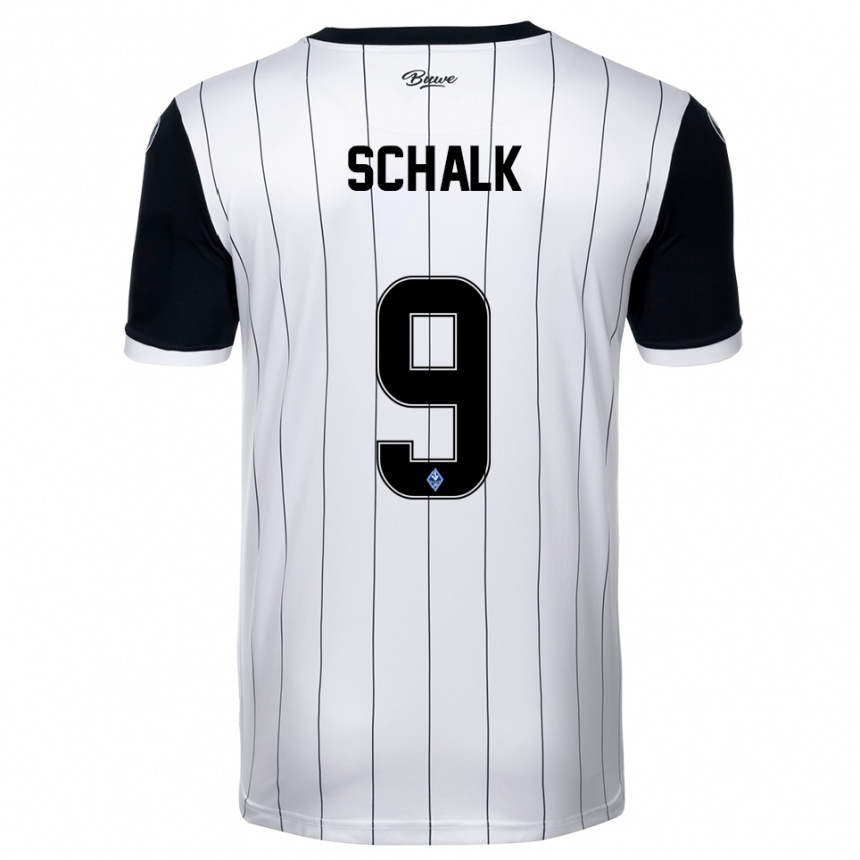 ילדים כדורגל אליאס מרקוס שאלק #9 לבן שחור הרחק ג'רזי 2025/26