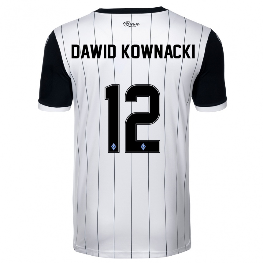 ילדים כדורגל Jakub Dawid Kownacki #12 לבן שחור הרחק ג'רזי 2025/26