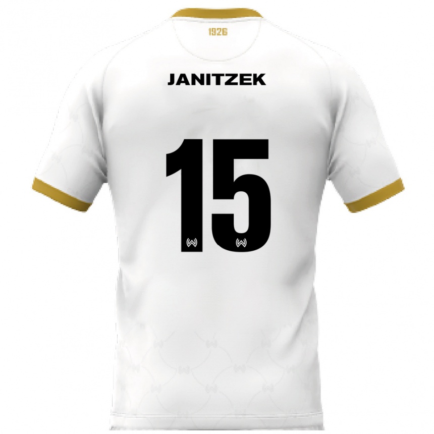 ילדים כדורגל ג'סטין ג'ניצק #15 לבן זהב הרחק ג'רזי 2025/26
